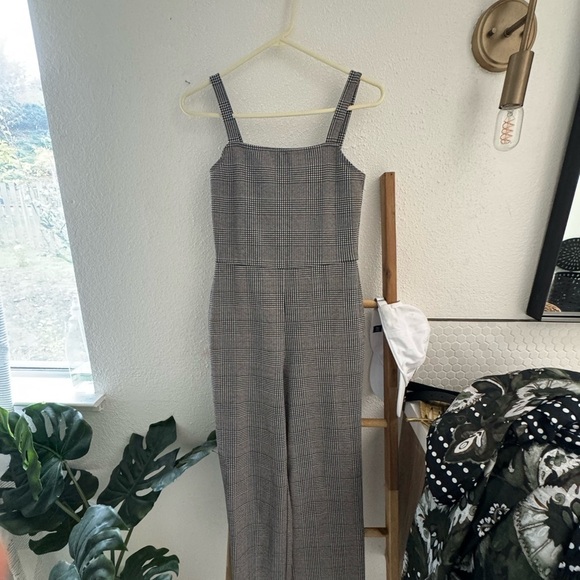 Anthropologie Gray Plaid Jumpsuit - Picture 7 of 7